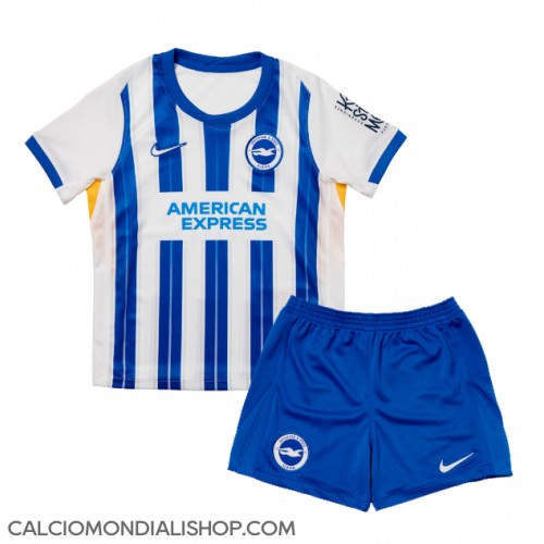 Maglie da calcio Brighton Prima Maglia Bambino 2024-25 Manica Corta (+ Pantaloni corti)